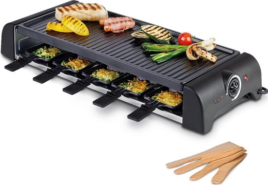 Princess 162645 Raclette 8 Grill Deluxe – Omkeerbare grillplaat – RVS behuizing, geborsteld roestvrij staal Princess 162645 Raclette 8 Grill Deluxe – Omkeerbare grillplaat – RVS behuizing, geborsteld roestvrij staal