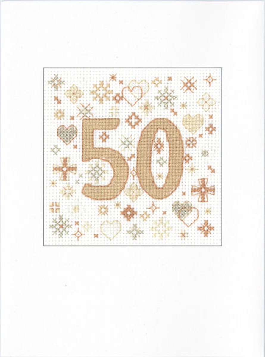 Borduurpakket - Kaart 50 jarig huwelijk - Card - Congratulations 50
