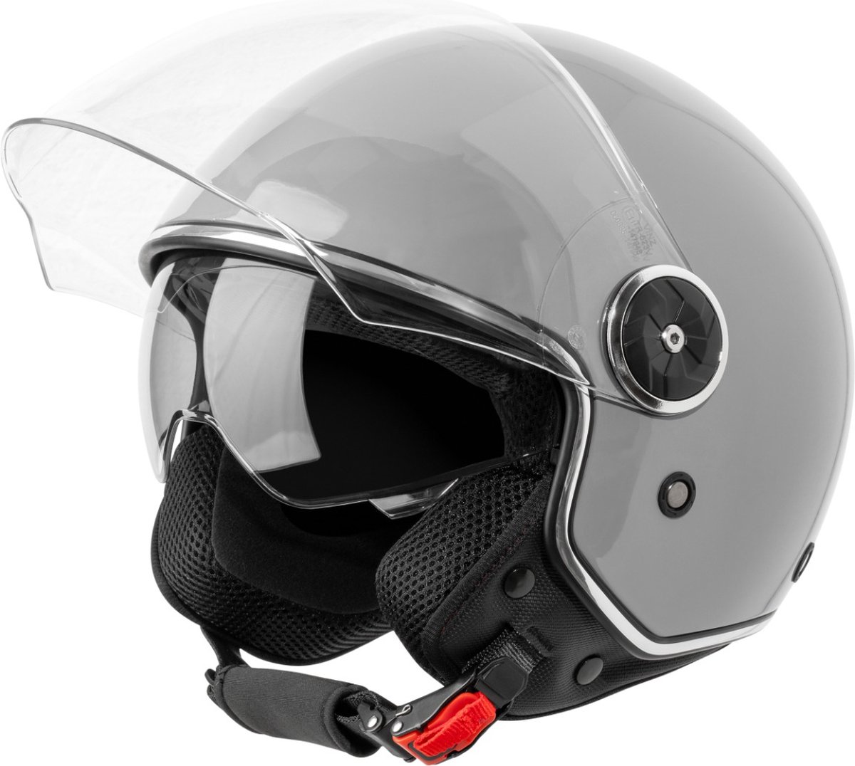 VINZ Tobia Jethelm met Zonnevizier | Scooterhelm & Motorhelm & Brommerhelm & Snorfietshelm | ECE 22.06 goedgekeurd | Lichtgewicht 1200 gram | Voor Heren & Dames | Inclusief Opbergzak | Grijs - XL