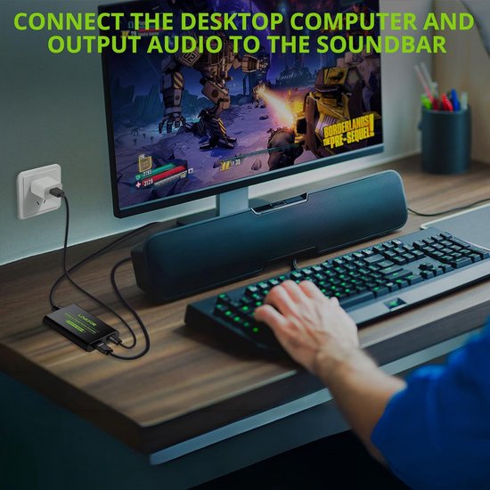 NÖRDIC Converter Analoog naar Digitaal - 3.5mm jack naar Toslink - Geschikt voor Laptop, PC, Smartphone, Tablet & Soundbar — afbeelding 3