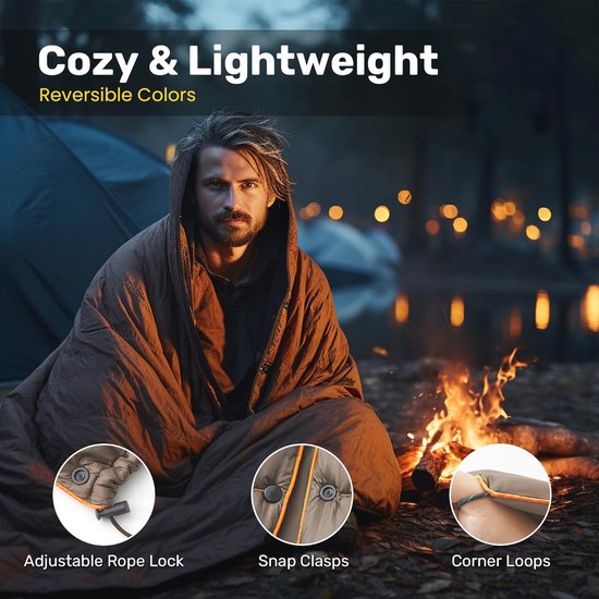 DSWW Campingmat waterdichte picknickdeken, 200 × 140 cm zanddichte stranddeken met zak buiten, lichtgewicht picknicktapijt voor reizen wandelen blauw