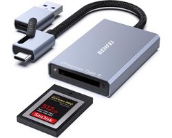 Benfei CFExpress Type B Kaartlezer - Aluminium USB 3.0/ USB C naar Type B Cardreader