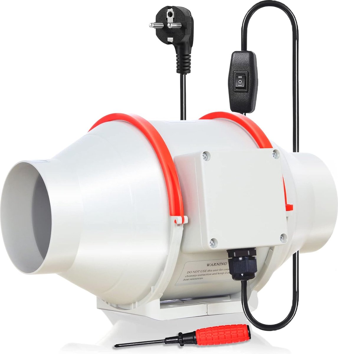Stille Buisventilator 100 mm - Inline Kanaalventilator voor Badkamer, Kantoor en Keuken met 2 Versnellingen