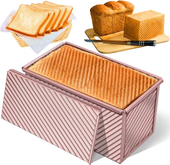 Moule à Pain Grillé Pour 1000 G De Pâte, Avec Couvercle (rectangle Doré