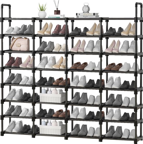 Modulair schoenenrek, schoenenrek voor de entree, schoenenrek voor hal, slaapkamer, 12 paar schoenen
