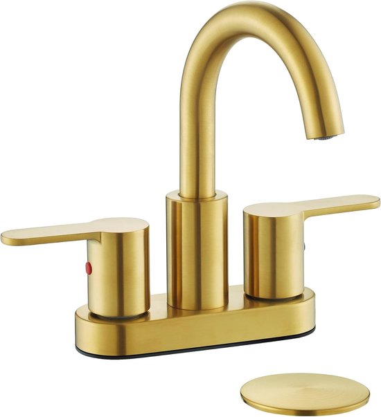 Radius Wastafelkraan Inbouw | Goud | Eéngreeps mengkraan | Verlengde