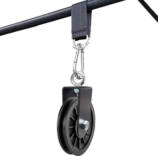 Jauarta Muurbevestiging Katrolwiel – 360° Draaibaar – Stil Lager – Voor DIY Home Gym LAT-systeem – Roestvrij Staal/Kunststof – Incl. Bouten