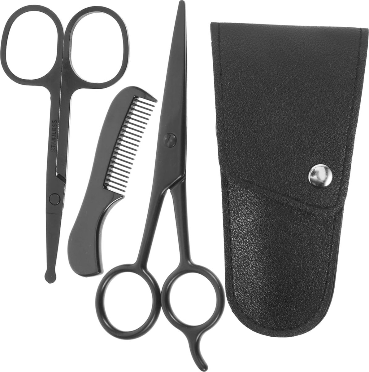 Baardtrimschaar en Wimperset voor Mannen - Professionele Herenkammen en Snorverzorging