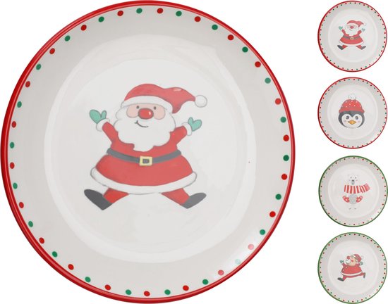 KEELYY Kerstborden, set van 3, 22 cm diameter, gebakborden