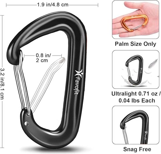 Intirilife Set de 4 Mousquetons 12 KN 1200 kg Noir - 8.2 x 4.6 x 1.5cm - Mousqueton à vis en Forme de D, Twist Locking, Crochet pour hamacs, Camping Intirilife Set de 4 Mousquetons 12 KN 1200 kg Noir - 8.2 x 4.6 x 1.5cm - Mousqueton à vis en Forme de D, Twist Locking, Crochet pour hamacs, Camping