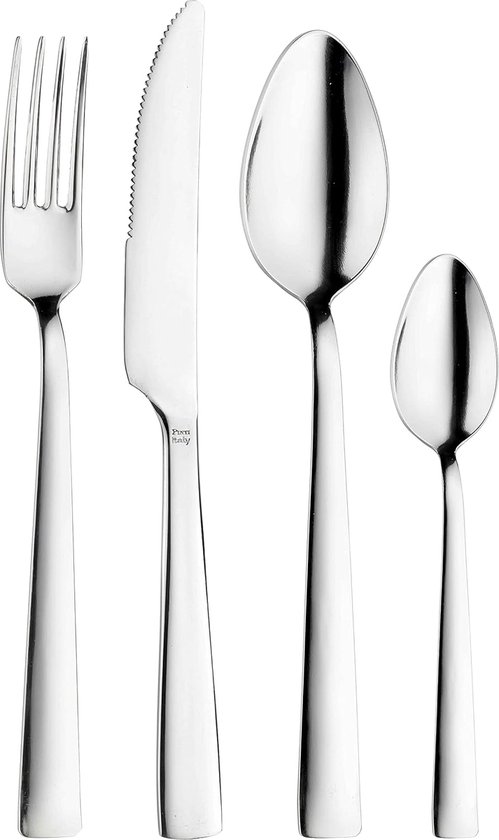 GRÄWE Besteckset, Nürnberg, 66-teilig, 12 Personen, Edelstahl, schwarzer Griff, rustikal