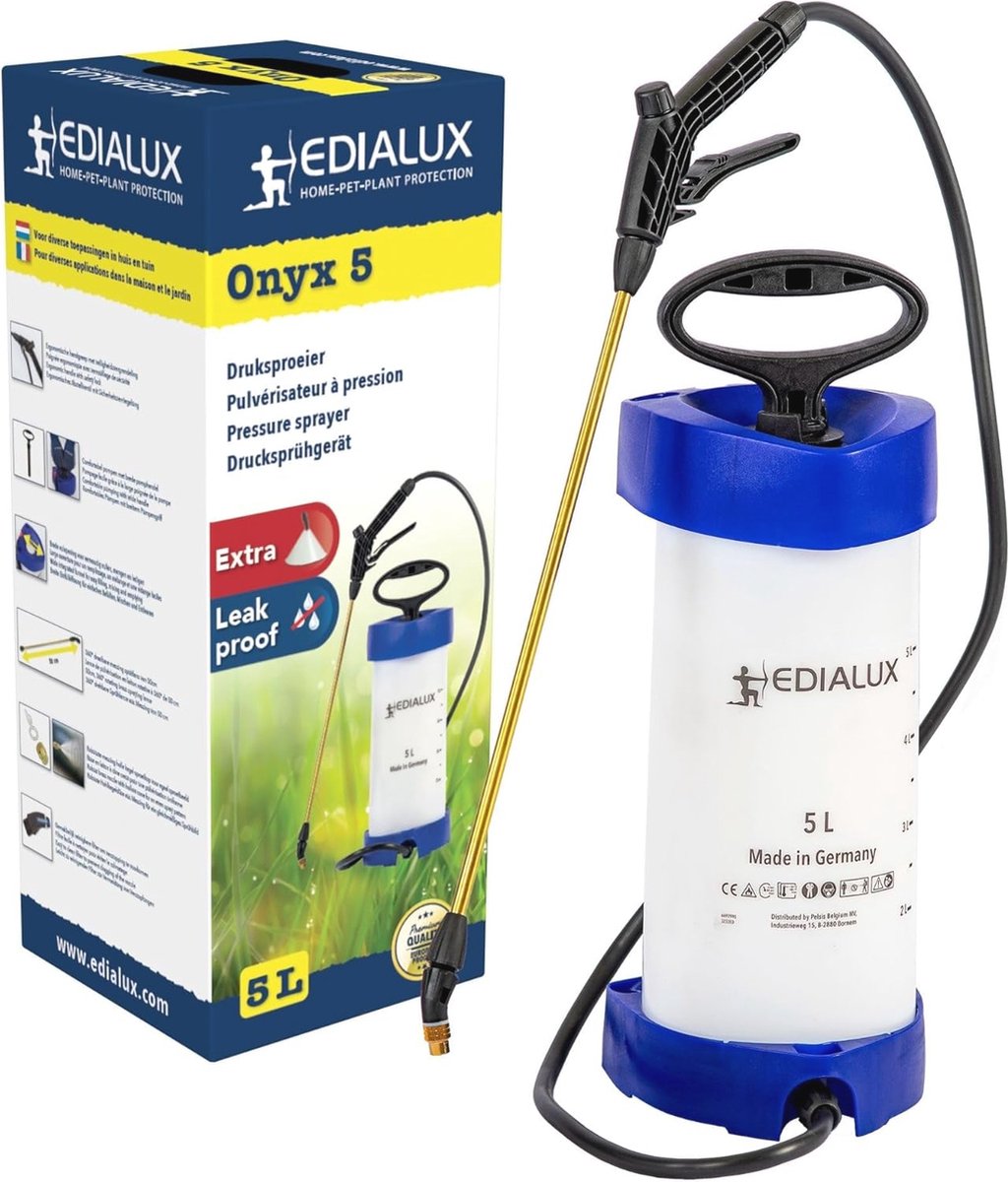 5L Druksproeier voor Gewasbescherming, Onkruidbestrijding en Ongediertebestrijding - Compact en Duurzaam
