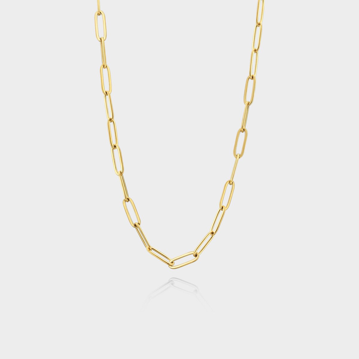 Paperclip Ketting 3 mm - Gouden Schakelketting - 50 cm lang - Ketting Heren - Olympus Jewelry