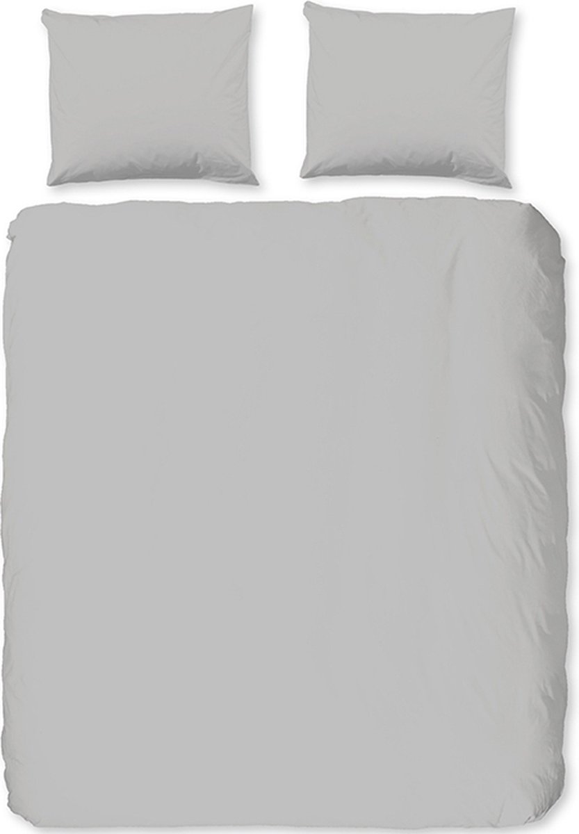 Zavelo Basic Uni Dekbedovertrek Grijs-2-persoons (200 x 200/220 cm)