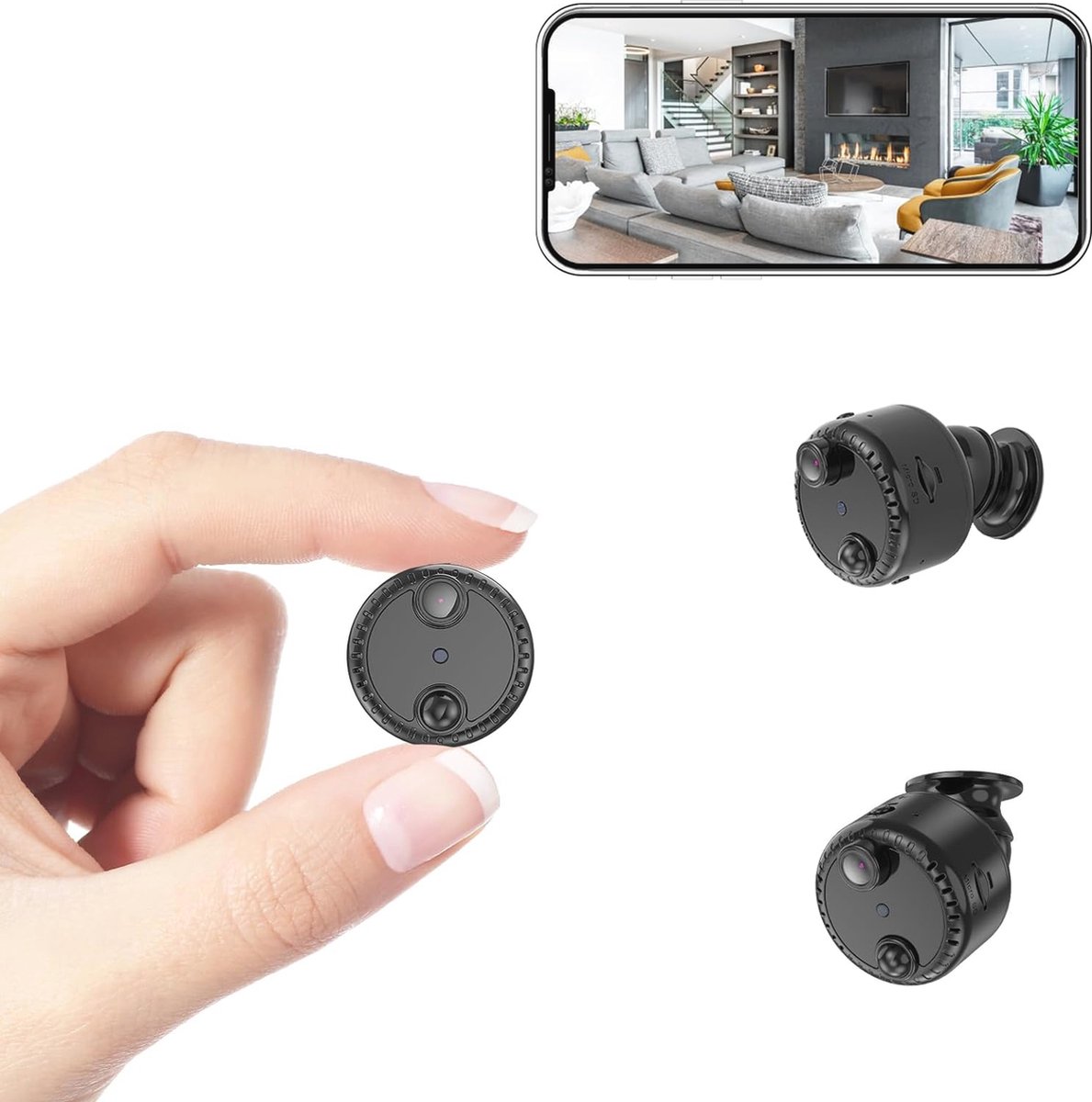 Mini Spy Camera 4K Draadloze Wifi - Compacte Nanny Cam met Bewegingsdetectie en Nachtzicht