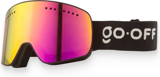 GOOFF Magnet skibril en snowboardbril – paars-goud oliekleur magnetisch vizier