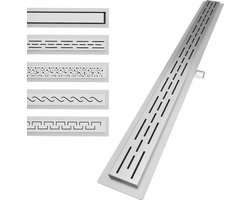 Aquamarin® lineaire doucheafvoer - roestvrij staal, 110 cm, hoge doorstroomcapaciteit, rechthoekig, professioneel geborsteld, gleufstijl - kanaal voor natte ruimtes, keukenvloer, badkamerrenovatie