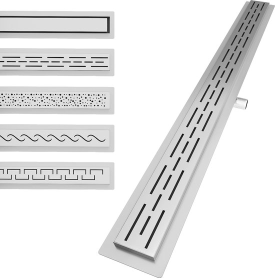 LuxeBath 60cm 2in1 Douchegoot, Zwart, Roestvrij Staal