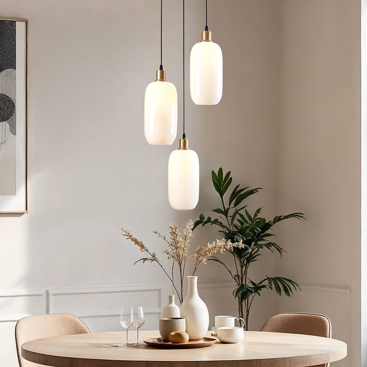 LumenXL Hanglamp - melkwit glas - Laura
