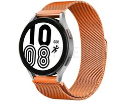 Oranje Horlogeband: 22mm Universeel RVS Horlogeband Mesh Milanese Lus – Voor Smartwatch en Reguliere Horloges zoals Casio, Rolex, Seiko, Tudor, Pagani Homage, Orange Etc.