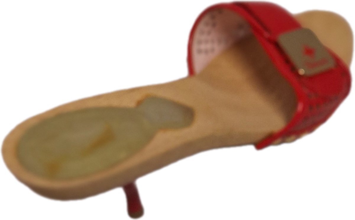 FIORUCCI-MUILTJE-WOODEN SOLE-LEDERLOOK UPPER-RED-37