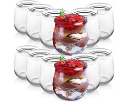 Yoghurtpot en Dessert 200 ml 12 stuks - Oats Potje - Dessertpot - Yoghurtbeker - Yoghurt en Muesli Beker - Lunchpot - Saladebeker - Salad