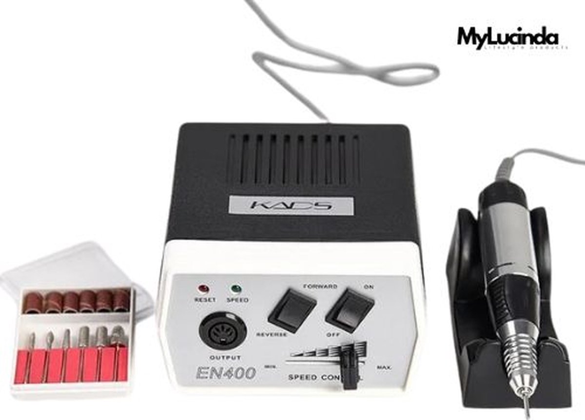 Mylucinda® - Elektrische Nagelvijl Machine - Nagelfrees - Manicure en Pedicure Gereedschap - Inclusief 6 Opzetstukken - Zwart