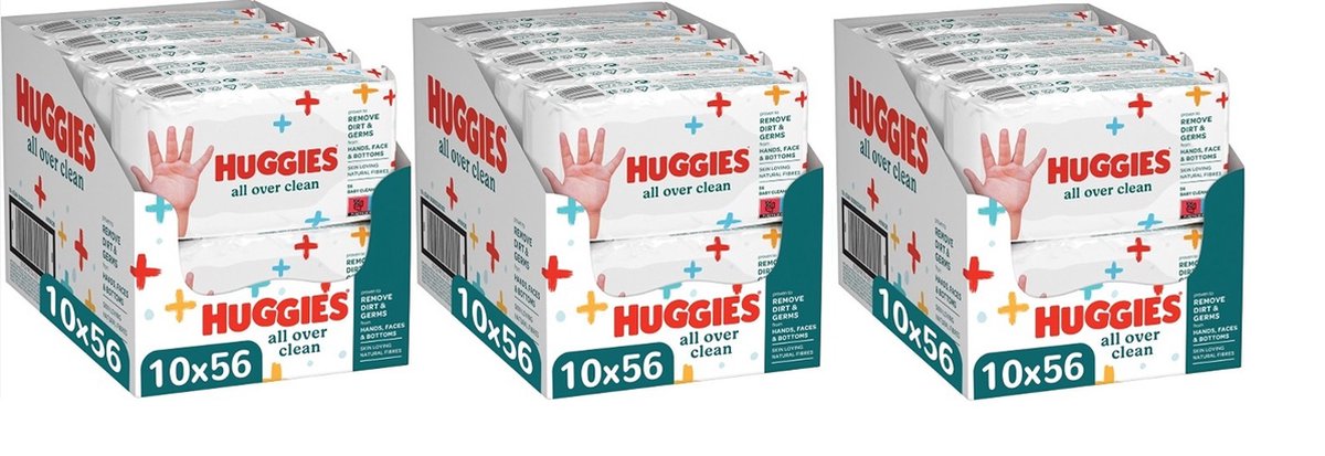 Goedkoopste Huggies Billendoekjes All Over Clean - 30x56st - Voordeelverpakking