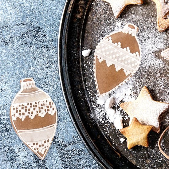 Koekjessnijder Edelstaal Kerstbal 9 cm - Vormen - Uitsteekvorm - Cookie - Cutter - Uitsteekvormpjes - Koekjes - Bakken