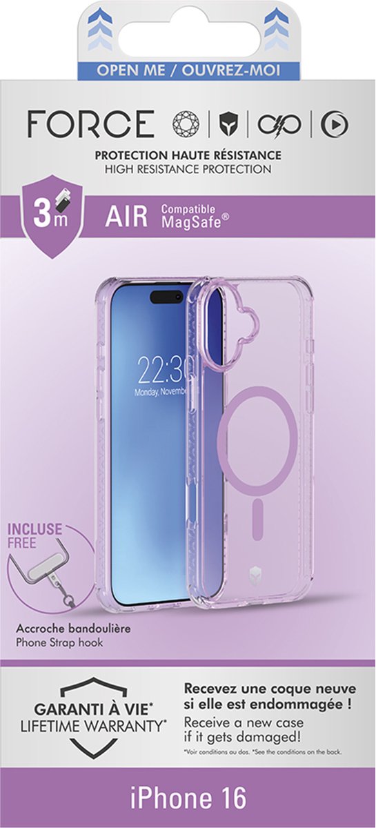iPhone 16 hoesje roze Air Cushion ForceCase met Tryax 3D bescherming, MagSafe, anti-vergeling, stevig - Afbeelding 4
