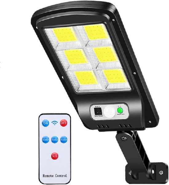 FabStyl Lampe Solaire Interieur Extérieur Avec 228LED 4000LM, 5 Modes Détecteur de Mouvement, 3 Températures de Couleur Lumiere Solaire Exterieur 4400mAh Batterie Pour Chemin Jardin Pergola Garage