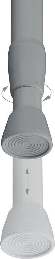 Tringle à rideau extensible Relaxdays - 150 - 280 cm - sans perçage - acier inoxydable - tringle à rideau de douche télescopique - tringle à vêtements