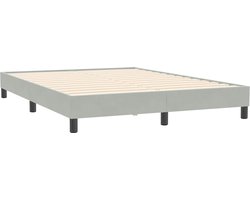 vidaXL - Bedframe - zonder - matras - 160x210 - cm - fluweel - lichtgrijs
