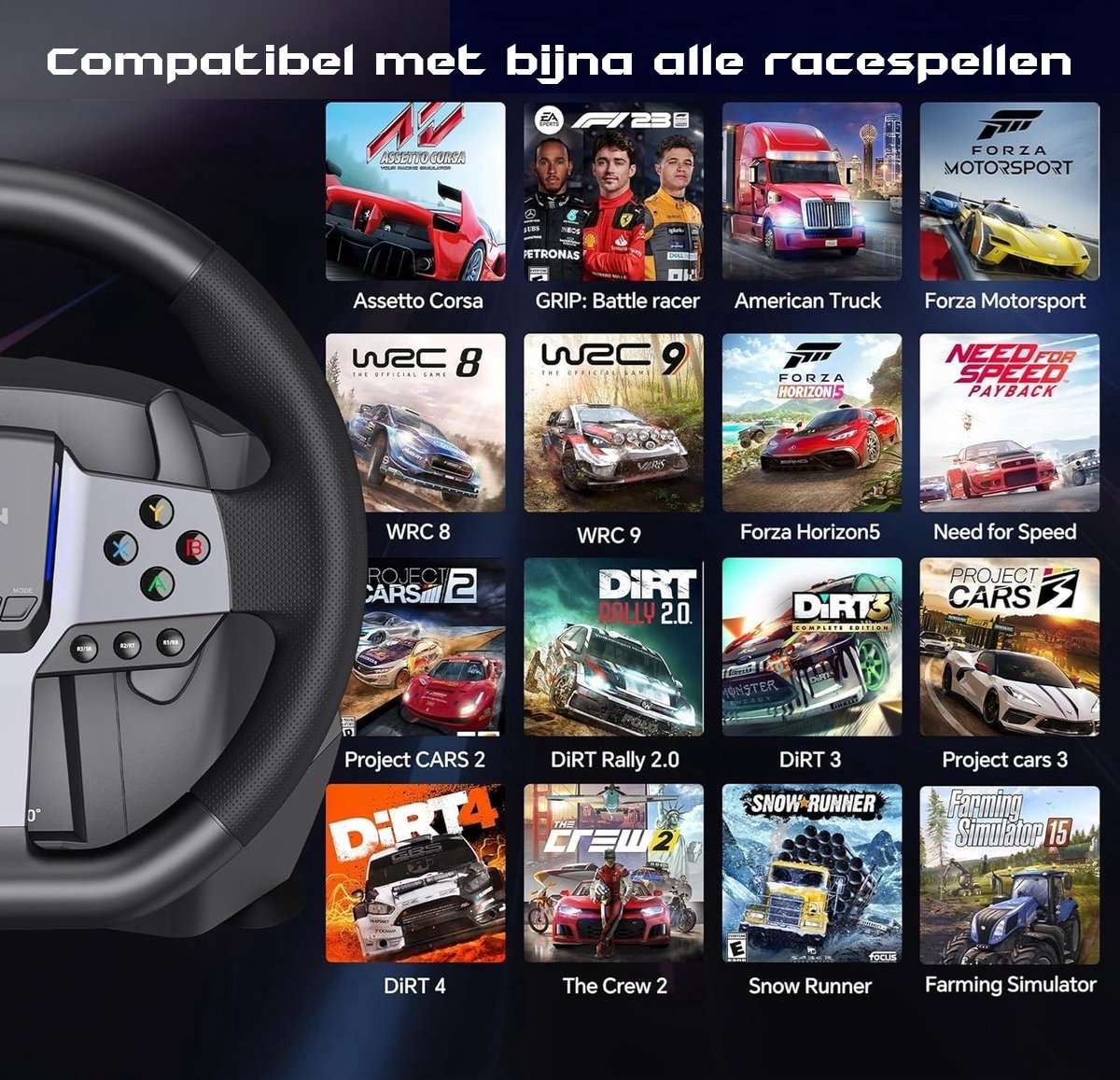 PXN - V9 Gen 2 - Race Stuur - Met Pedalen en Shifter - 270/900°- Game Stuur - Geschikt voor PS4 - Xbox One - PC - Xbox Series X|S - PS3 - Met App — cadeau in Gadgets - foto 8