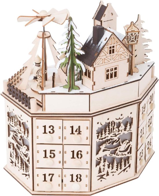 Piramide Adventskalender - Eenheidsmaat - Feestelijke Aftelling Naar Kerst