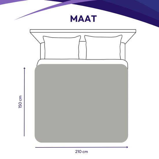 Comfeur Couverture lestée 7 kg 150 x 210 cm - Weighted Blanket - Couverture lestée - Couverture lestée - Couverture lestée - 4 saisons - Répartition de la pression du verre - Extra longue - Grijs