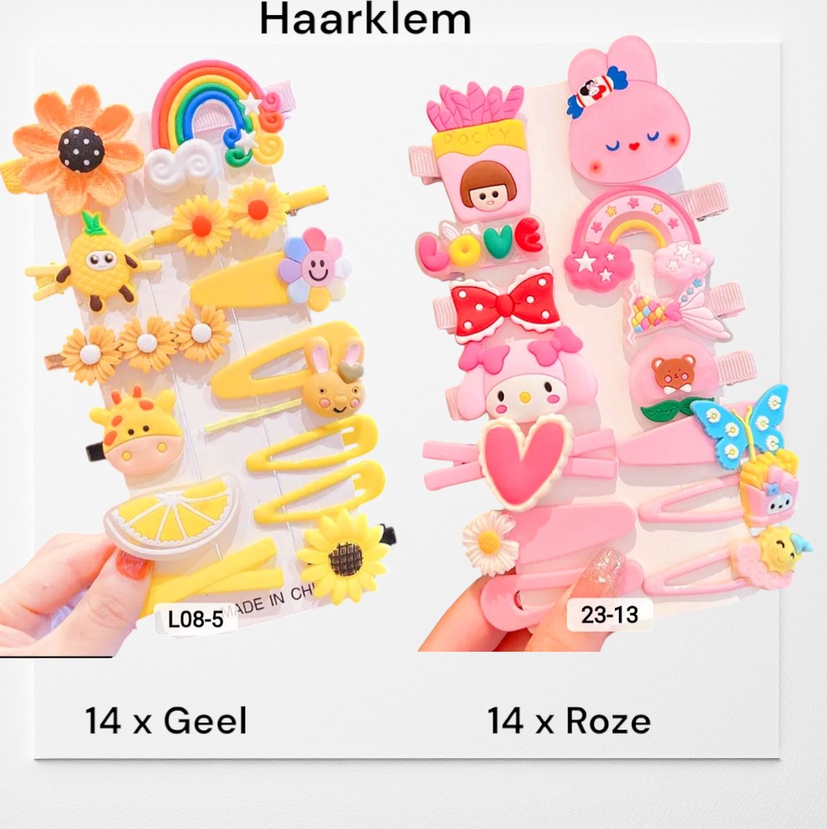 28 x Meisjes Haarklem/ Roze + Geel/ Stevig Haarspeldjes/ Meisjes/ Haarclips/ Kleurrijk/ Gift/ Cadeau/ Sinterklaas/Kerst cadeau/Alligator clips/ Haarspelden/Haaraccessoires/Cadeau voor Baby's en meisjes/Geschenkset/Haarspeldjes/ Kinderen/ Haarclipjes