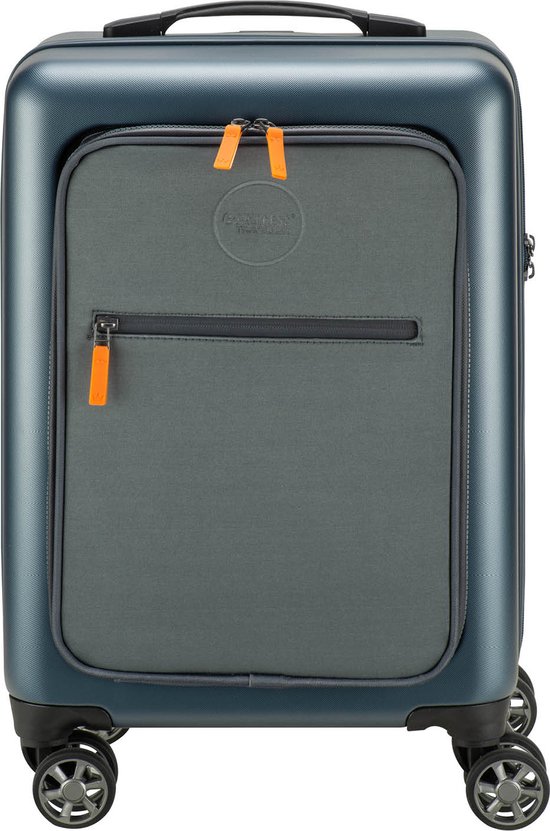 Princess Traveller PT-01 Deluxe - Handbagage Koffer met Voorvak - Platinum Navy - 36L - 55×34×23cm
