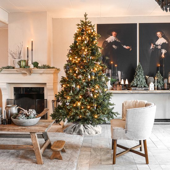 Sapin de Noël artificiel Little Grove Épicéa Blanc Conique - PE et PVC - H240 x Ø135 cm