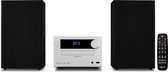 MEDION E64482 Micro Audio System compact systeem (internetradio, DAB+, CD-speler, PLL FM-radio, Bluetooth, MP3-speler, AUX, hoofdtelefoonaansluiting, USB, sleeptimer, dimbaar display) zilver