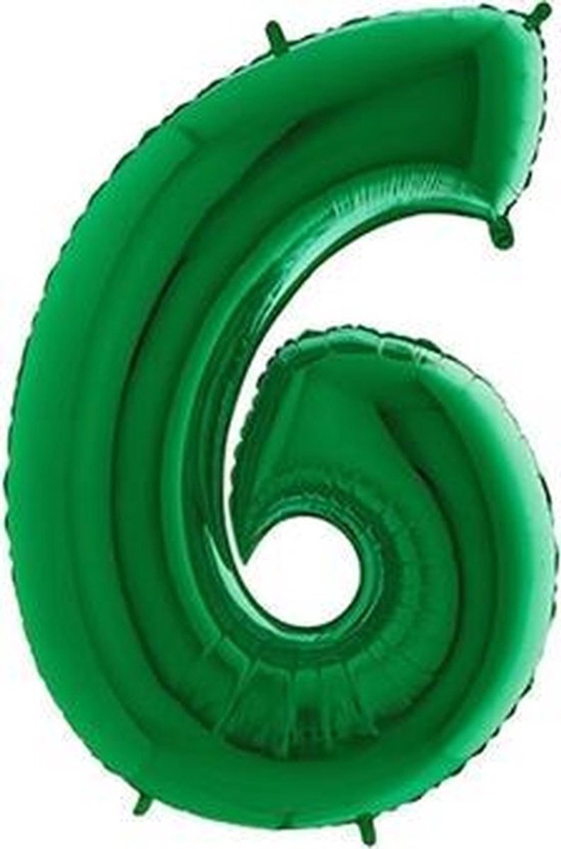 Folieballon cijfer '6 groen (100cm)
