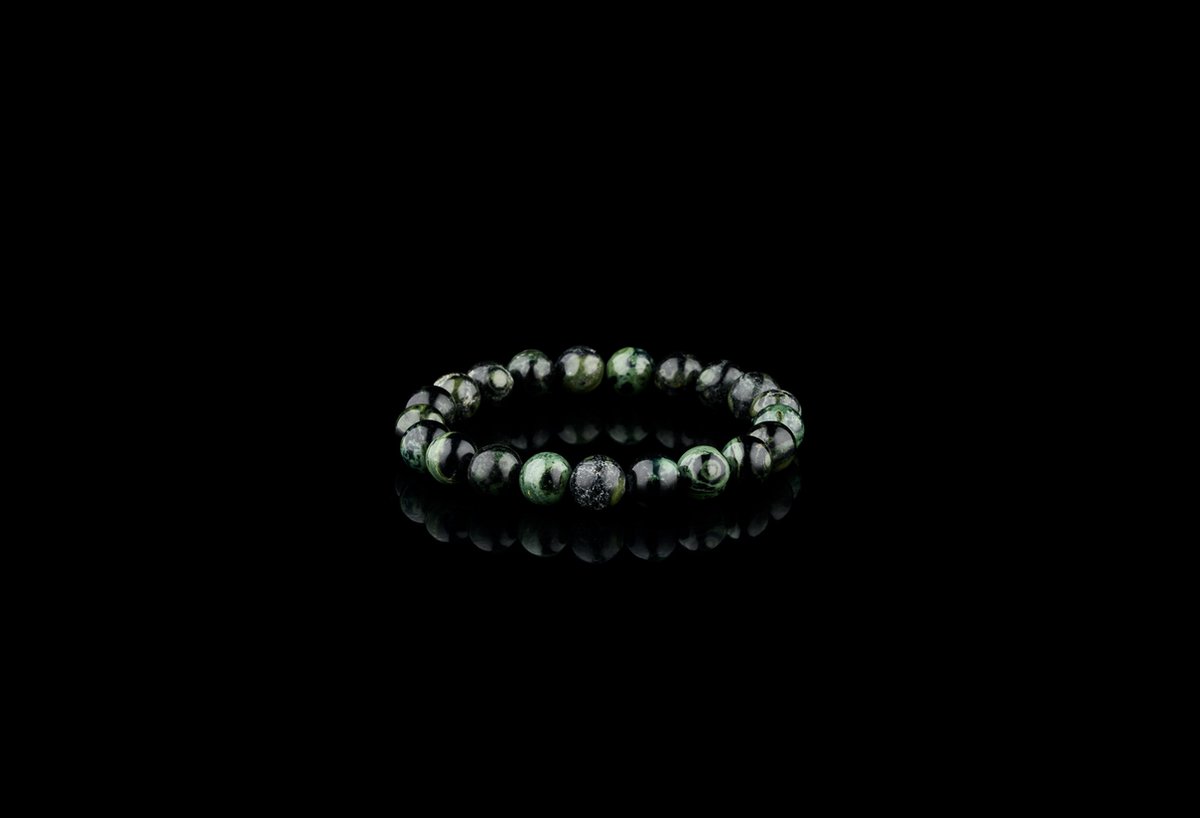 Donley Green Polar Stone Armband - Mystiek Aardingsjuweel voor Balans - Spirituele Heling en Innerlijke Kracht armband - buddha armband - Edelstenen - Reiki - Sieraden - Healing Crystals - Yoga armband 19 cm