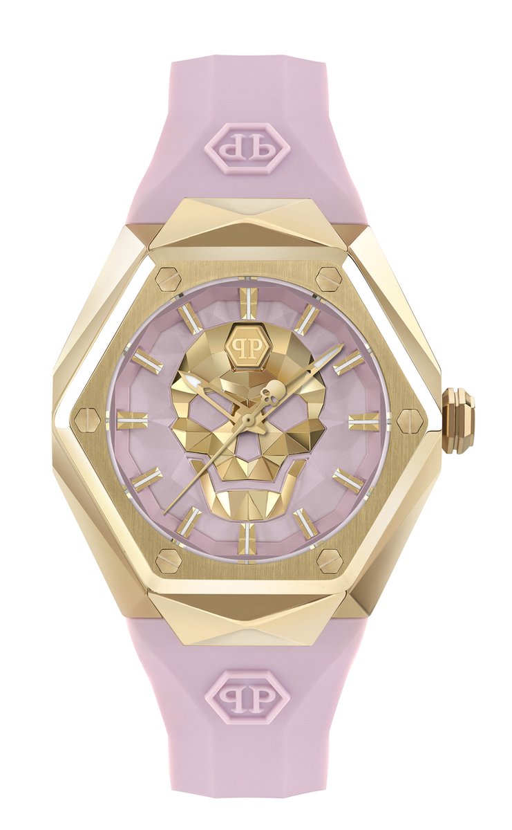 Philipp Plein $Kull Spikes PWADA0124 Horloge - Siliconen - Roze - Ø 40 mm