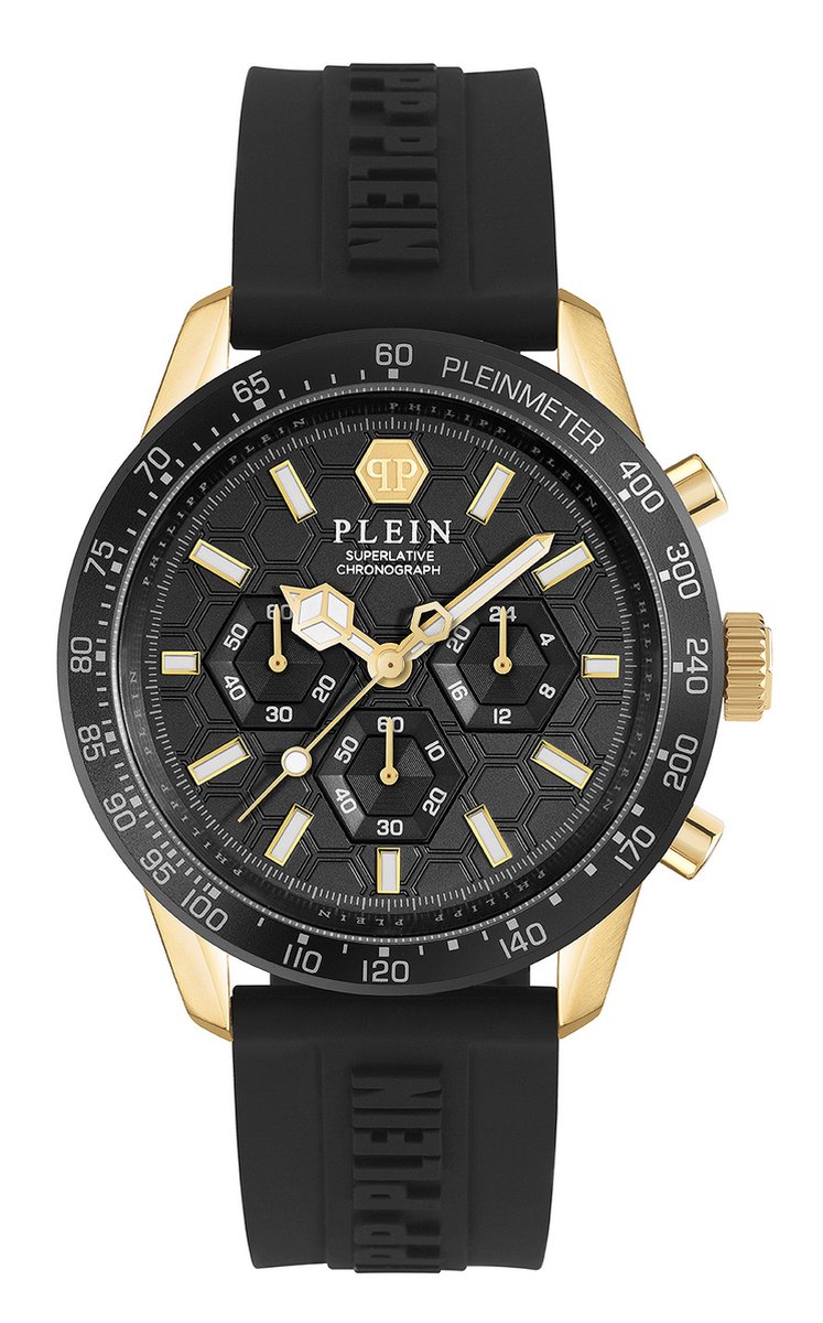 Philipp Plein Pleinmeter PWPYA0224 Horloge - Siliconen - Zwart - Ø 44 mm