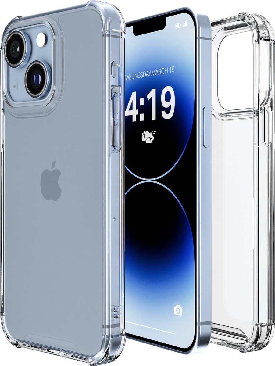 iTech Hoesje geschikt voor iPhone 13 / 14 Transparant shock proof Galaxy cover hoes case