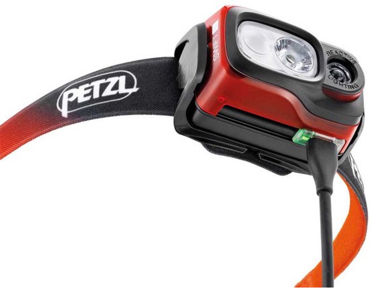 Petzl Swift RL 1100 lumen krachtige hoofdlamp met accu oranje