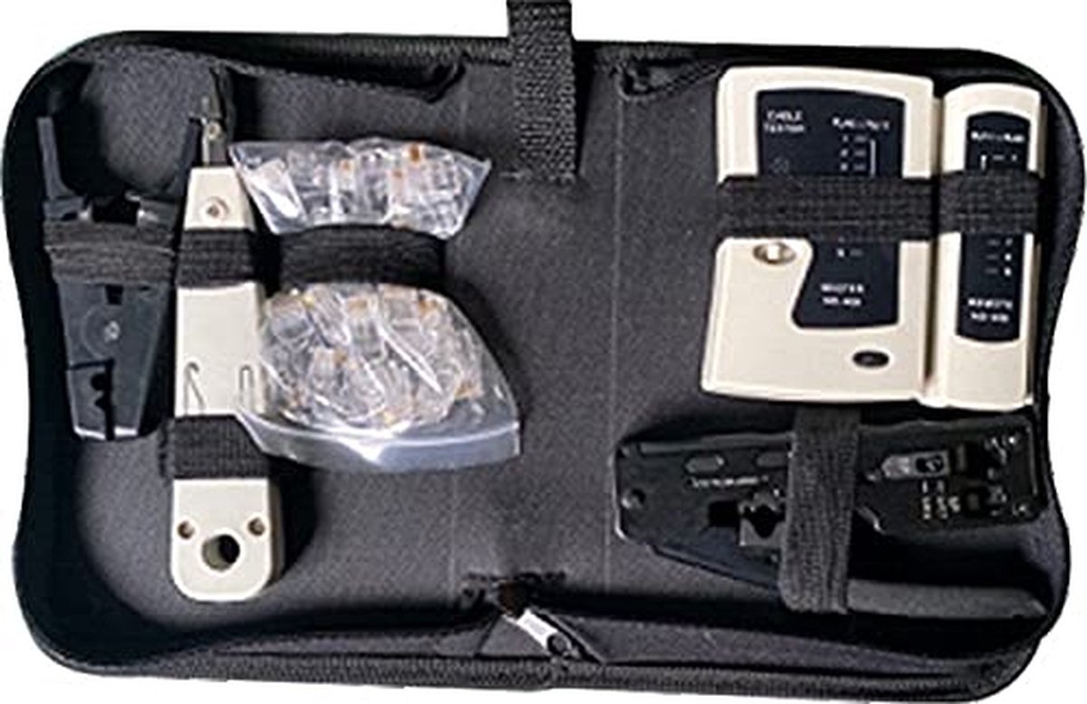 Werkzeugset Netzwerktechnik, 6 in 1, mit Tasche