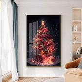 Ensemble de peinture au Diamant /ensemble de diamants à DIY pour enfants/peinture au diamant plein de diamants/ensemble de diamants à DIY pour adultes/peinture en mosaïque - Arbre de Noël rose rouge 55*70CM