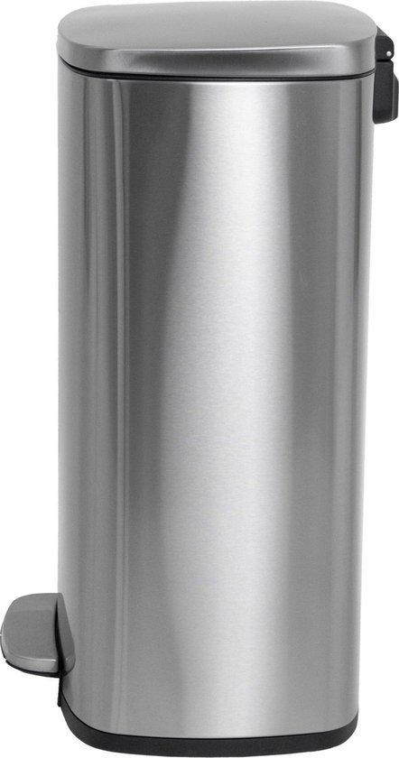 KdbK Poubelle De Cuisine En Acier Inoxydable Brossé Avec Couvercle Et Seau Intérieur De 50 Litres