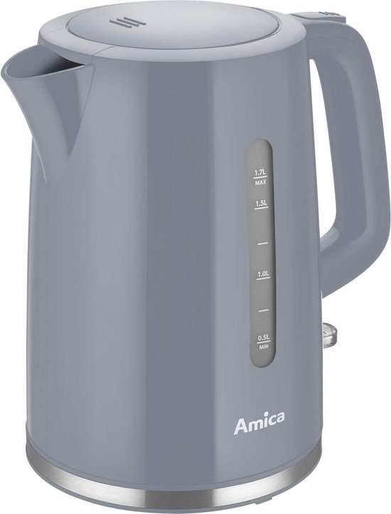 Amica KF1013 Snoerloze Waterkoker 1,7 Liter 2200W Automatische Uitschakeling Grijs
